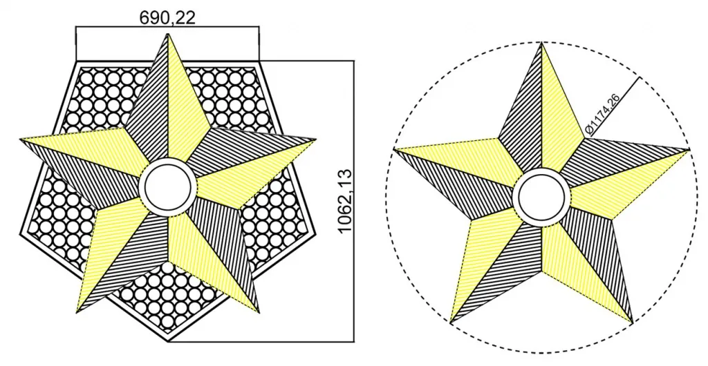 Чертеж вечного огня - схема звезды вечного огня в Ростове-на-Дону 