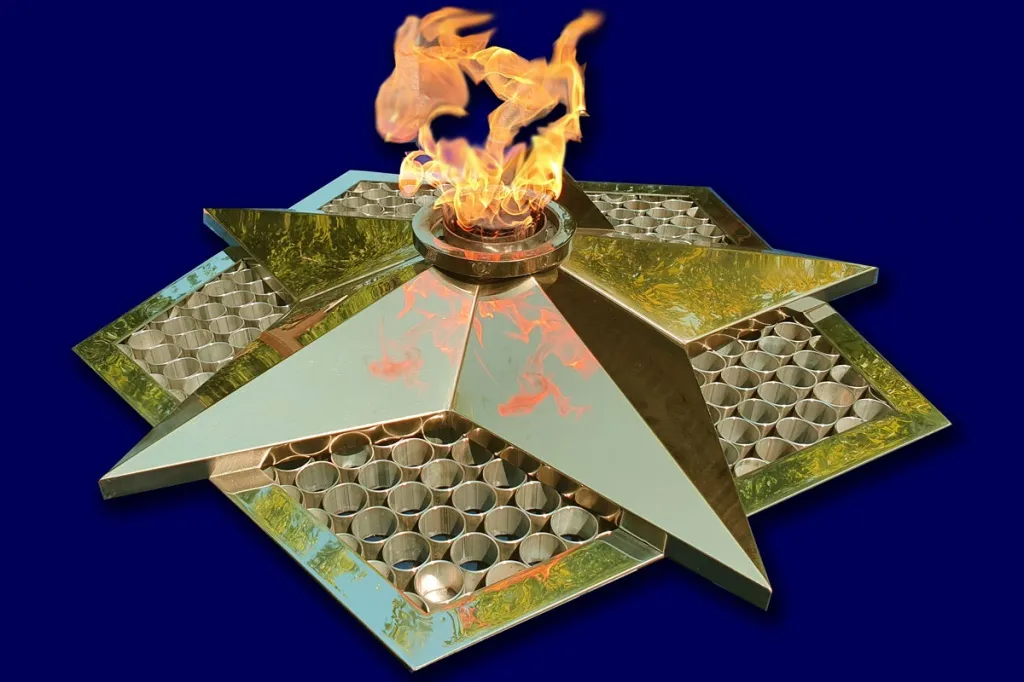 Вечный огонь в Ростове-на-Дону красивое фото пламя газовой горелки для звезды вечного огня