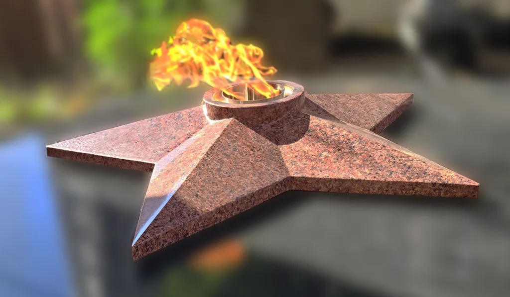 Звезда вечный огонь из гранита на заказ